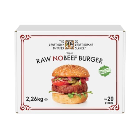 The Vegetarian Butcher Jak Burger Supreme (Raw No Beef Burger) 2,26 kg - Wyroby oparte na produktach roślinnych, bazujące na smaku i teksturze mięsa zwierzęcego.